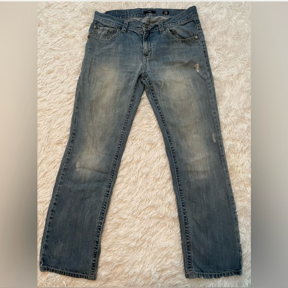 Men's Marc Ecko Cut & Sew Distressed Slim Fit Jeans. Size 34 waist x 32 leg